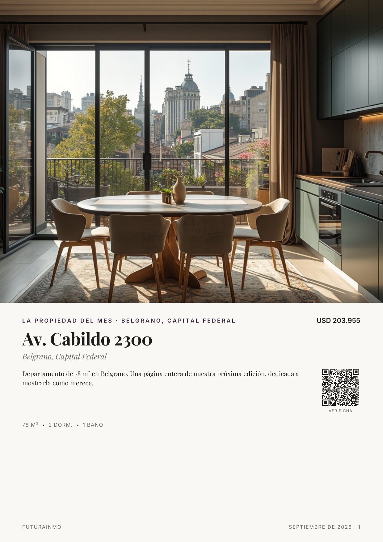 La página en la revista